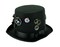 Formal Black Steampunk Style Top Hat With Flashing LED Lights